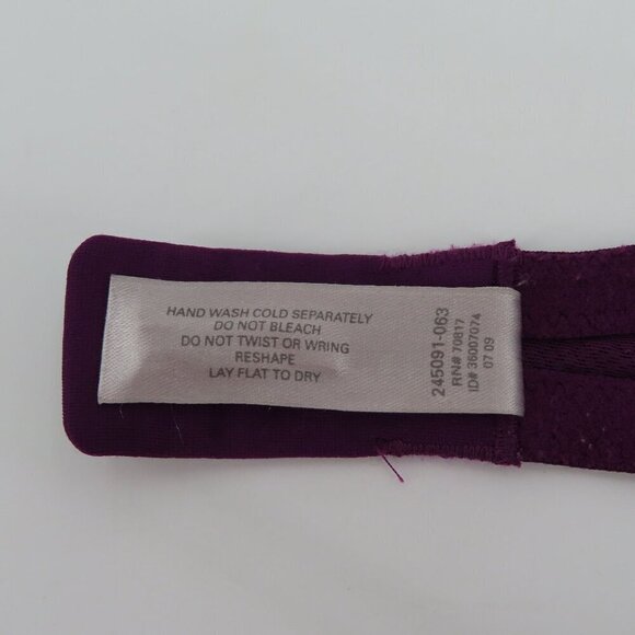 Victorias Secret 36C Bra Very Sexy Push Up Purple Lace Velvet Underwired Unlined - Picture 13 of 15